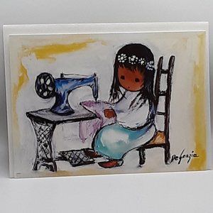 🎉🌟🎉 HOST PICK 🎉🌟🎉DeGrazia Sewing Machine Blank Greeting Card Vintage SW